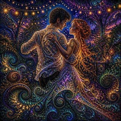 Fractal Abstract Art Style couple portrait example