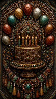 Ethnic Tribal Jewelry Design birthday card example