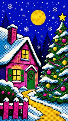 Pop Art Still Life Art Style Christmas card example
