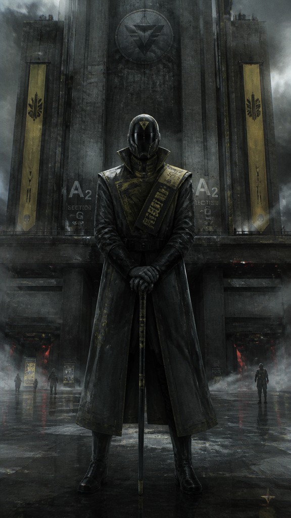 full-length portrait of an elegant figure — Dystopian Sci-Fi Art