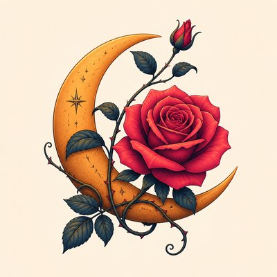 Digital Illustration Portrait Style tattoo design example