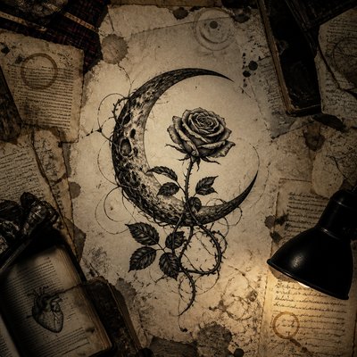 Chaotic Academia Aesthetic tattoo design example