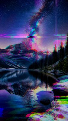 Glitch Art Style phone wallpaper example