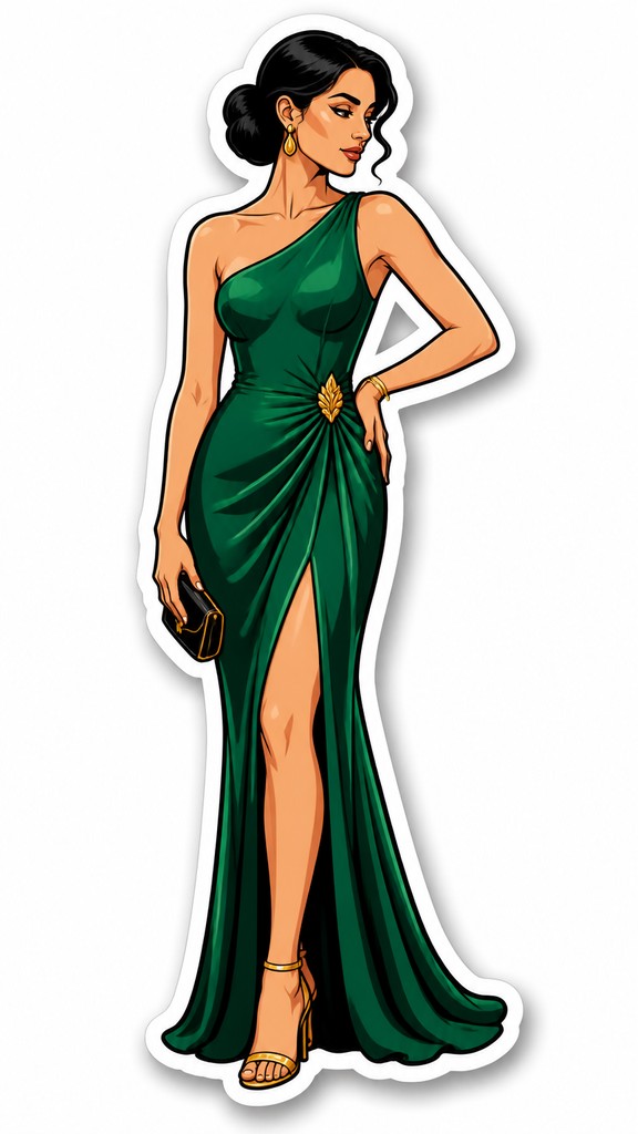 full-length portrait of an elegant figure — Die-Cut Sticker Design