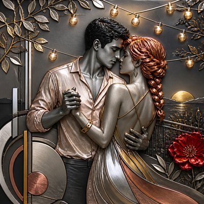 Modern Contemporary Jewelry Design couple portrait example