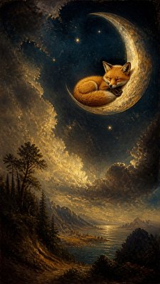 Romantic Landscape Art Style baby announcement example