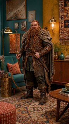 Eclectic Interior Design tabletop character portrait example