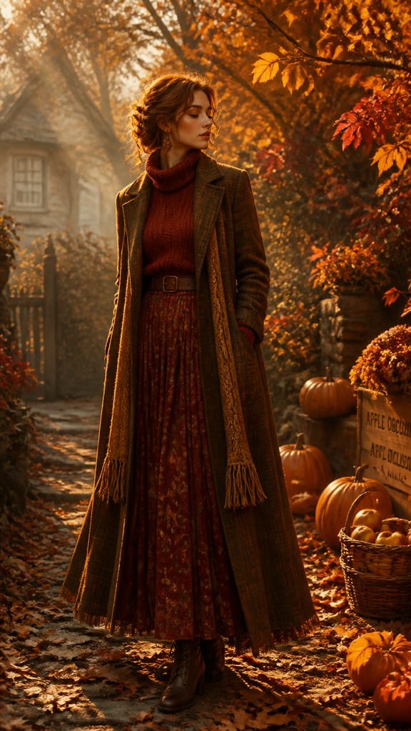 full-length portrait of an elegant figure — Autumncore Aesthetic