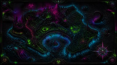 Cybergoth Aesthetic fantasy map example