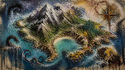 Abstract Expressionism Art Style fantasy map example