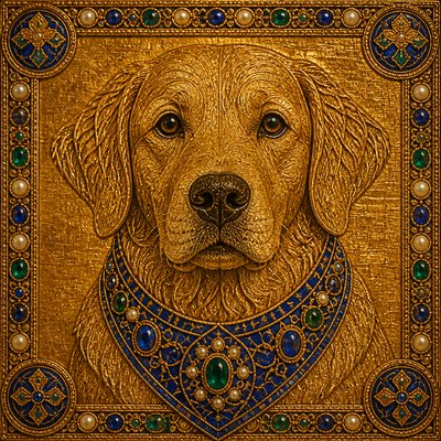 Byzantine Jewelry Design pet portrait example