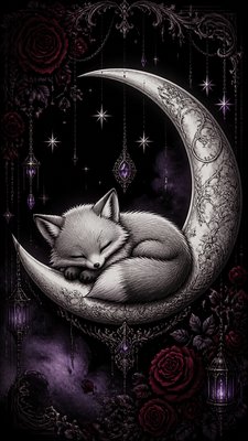 Dark Gothic Anime Art Style baby announcement example
