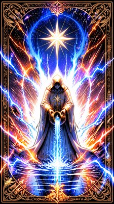 Shounen Power-Up Aura Portrait tarot card example