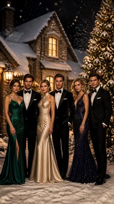 Formal Evening Wear Fashion Christmas card example