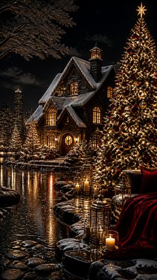 Night Luxe Aesthetic Christmas card example