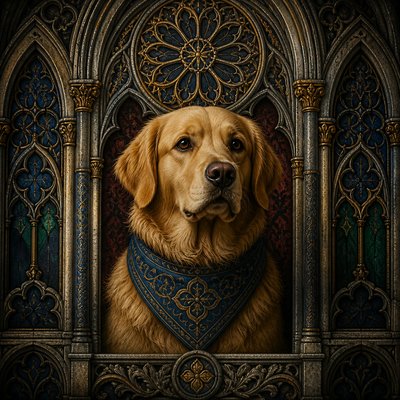 Gothic Architecture Art pet portrait example