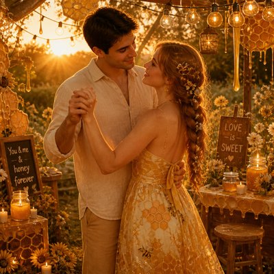 Honeycore Aesthetic couple portrait example