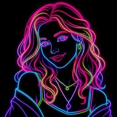 Neon Outline Style profile picture example