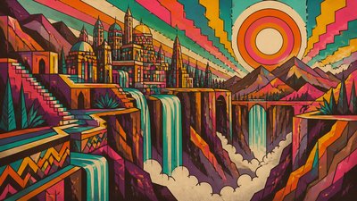 Retro Geometric Art concept art example