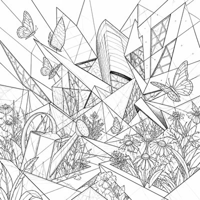 Deconstructivist Architecture coloring page example