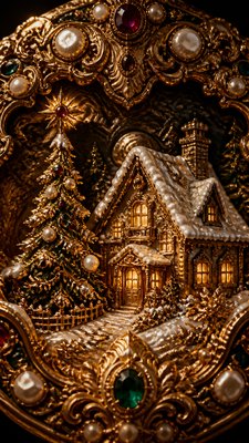 Baroque Jewelry Style Christmas card example