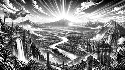 Fantasy Adventure Manga Art Style desktop wallpaper example