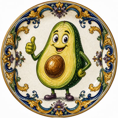 Majolica Ceramic Art Style sticker example