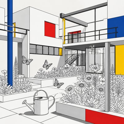 Bauhaus Architecture coloring page example