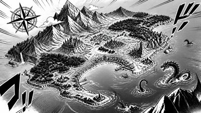 Manga Comic Art fantasy map example