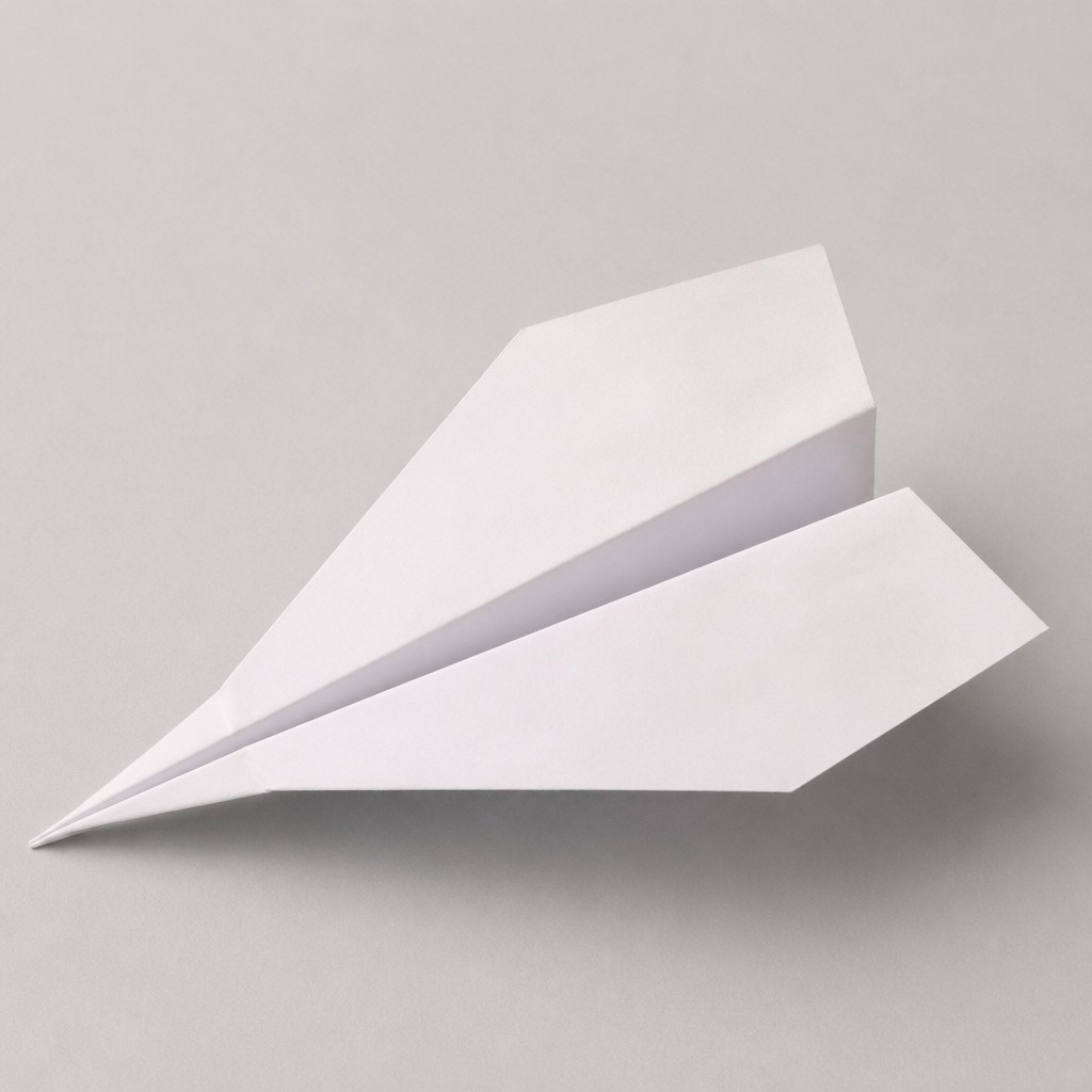 a paper plane, clean minimal composition on a plain background, no text — Realism Art Style icon