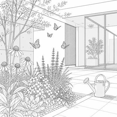 Modern Architecture Art coloring page example