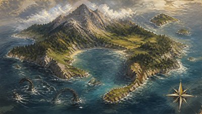Plein Air Realism Art Style fantasy map example