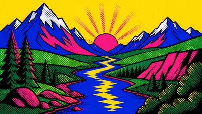 Pop Art Portrait Style desktop wallpaper example