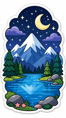 Character Sticker Design phone wallpaper example