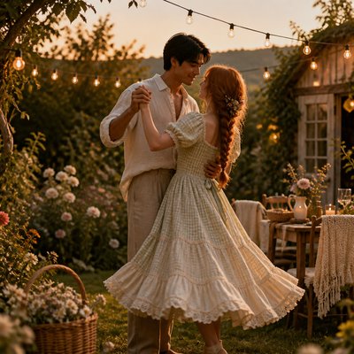 Cottagecore Fashion Style couple portrait example