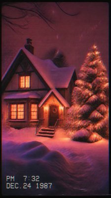 VHS Aesthetic Christmas card example