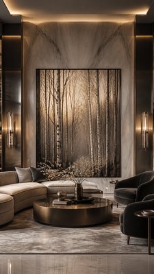 Contemporary Luxe Interior Design wall art print example