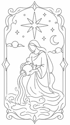 Single Line Minimalism Art Style tarot card example