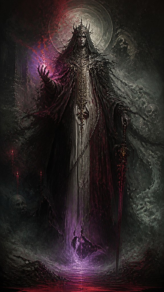 full-length portrait of an elegant figure — Dark Fantasy Art