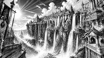 Fantasy Adventure Manga Art Style concept art example