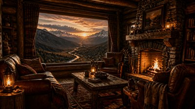 Rustic Cabin Interior Design desktop wallpaper example