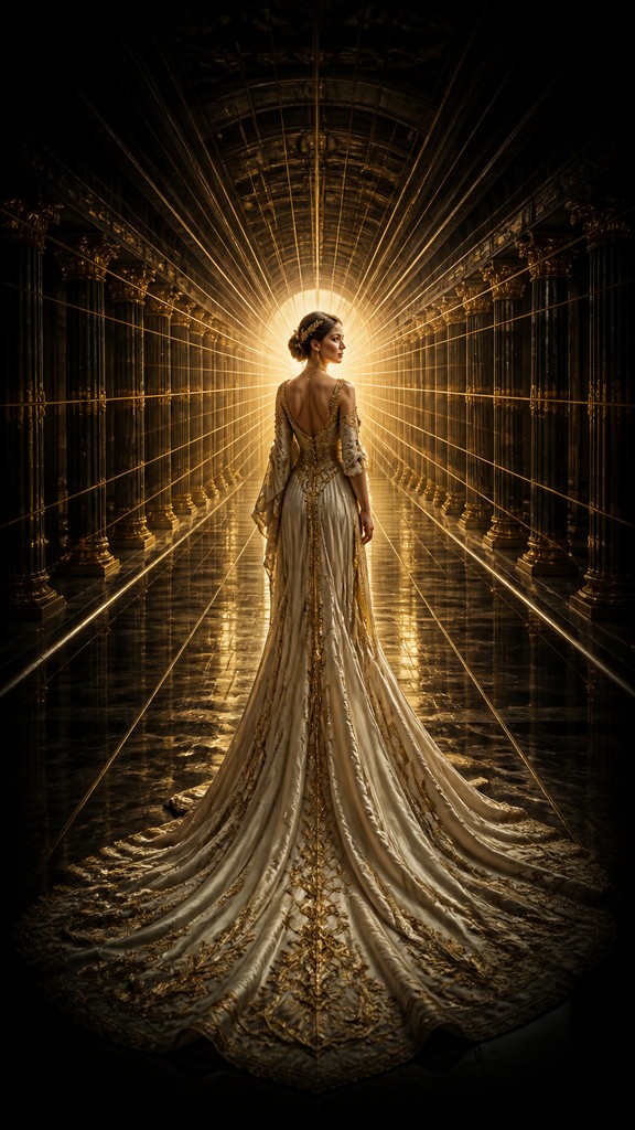 full-length portrait of an elegant figure — Single Focal Point Art Style