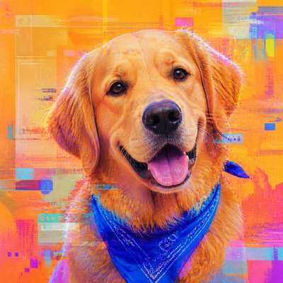 Post-Internet Art Style pet portrait example