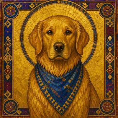 Byzantine Classical Art Style pet portrait example