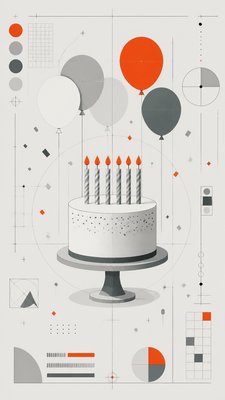 Conceptual Modern Art Style birthday card example