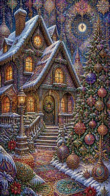 Maximalism Art Style Christmas card example
