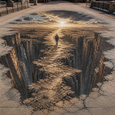 3D Illusion Street Art Style album cover example