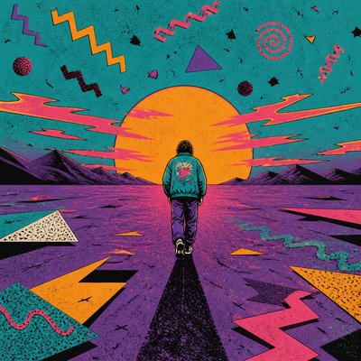 90s Retro Aesthetic album cover example