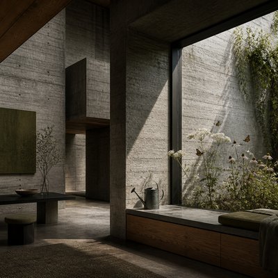 Brutalist Interior Design coloring page example