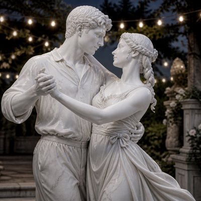 Classical Marble Sculpture Art Style couple portrait example